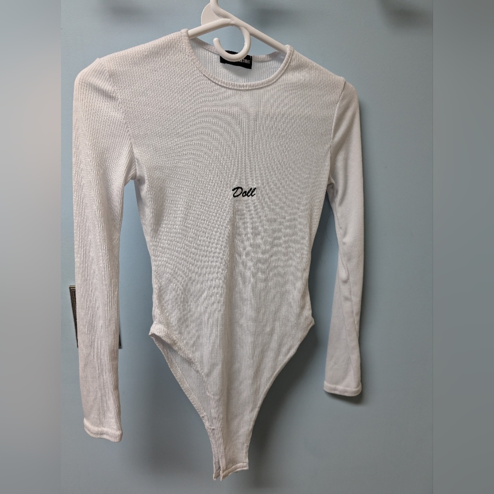 PrettyLittleThing White Long Sleeve Bodysuit